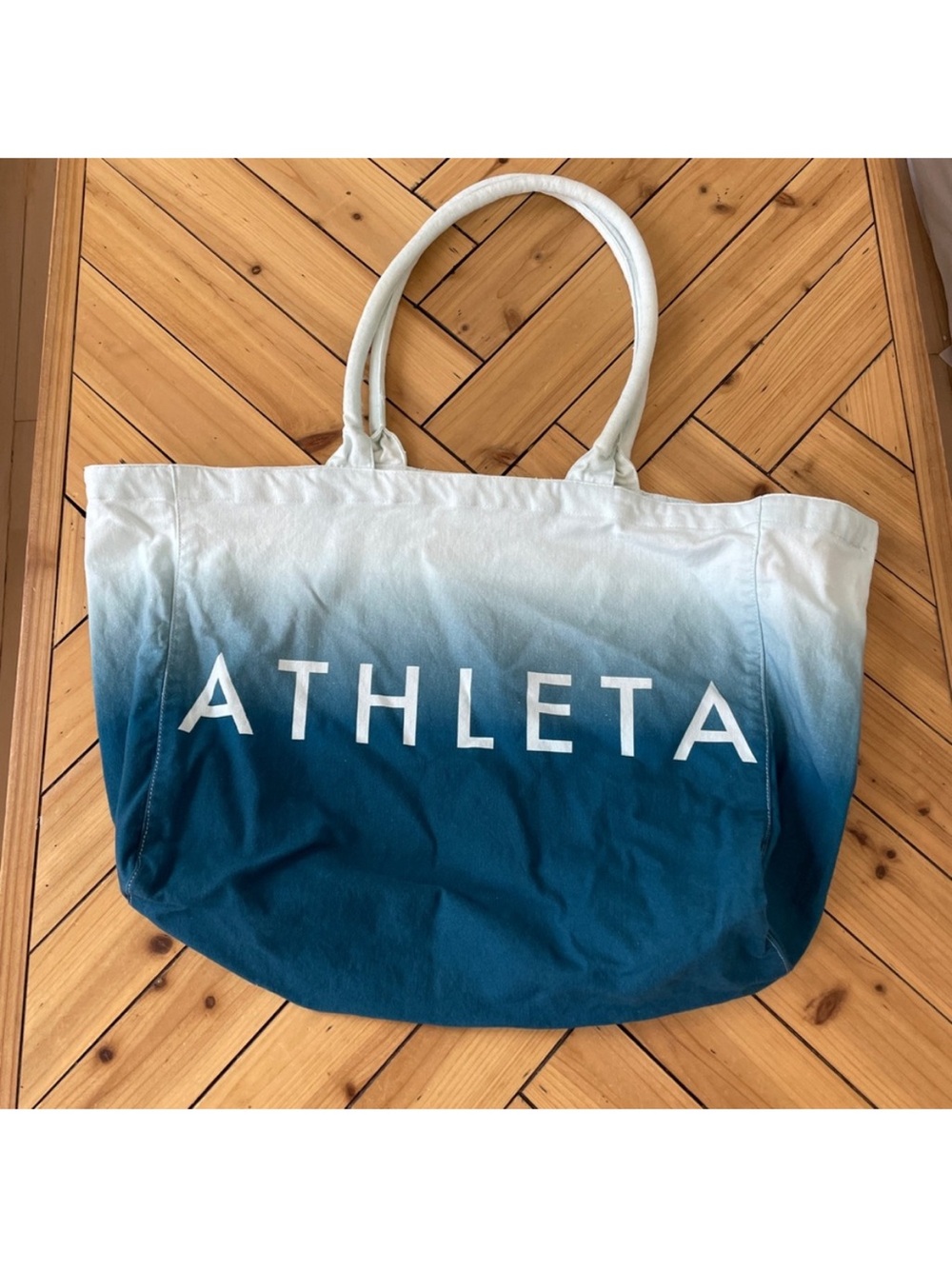 Athleta Blue-to-White Ombre Canvas Tote
